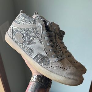 Replica Golden Goose Silver Glitter Sneakers